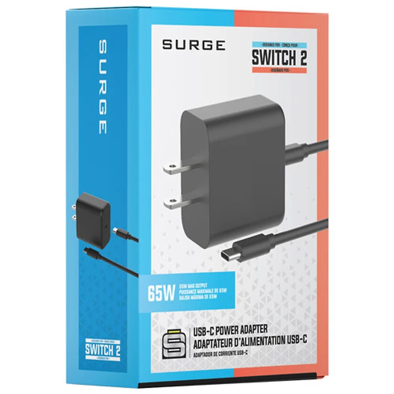 Adaptateur d'alimentation secteur pour Switch 2 de Surge