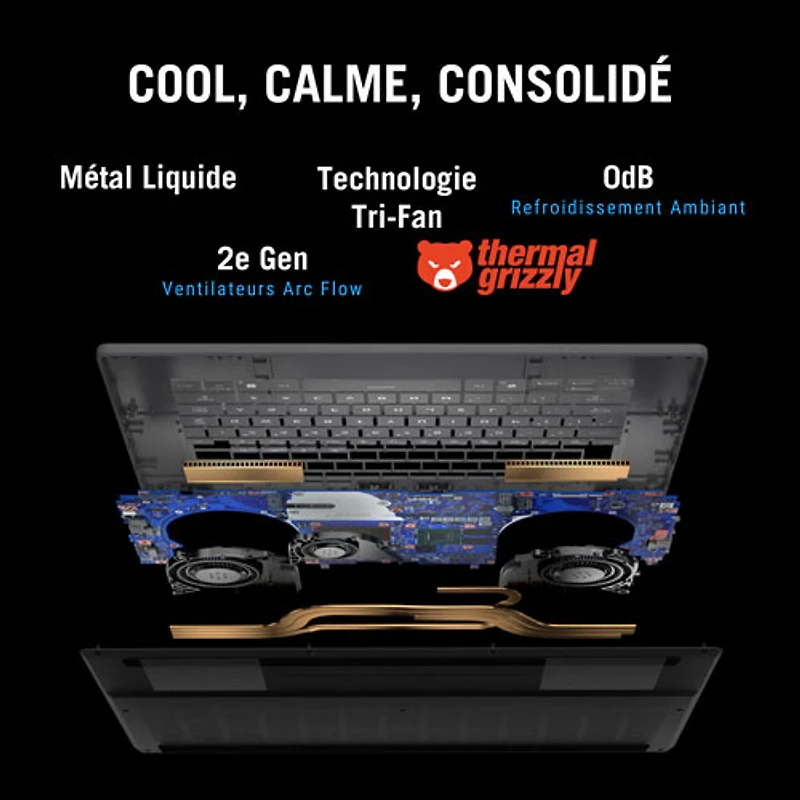 Portable de jeu 16 po ROG Zephyrus G16 d'ASUS - Gris éclipse (Core Ultra 9 285H d'Intel/RAM 32 Go/SSD 1 To/GeForce RTX 5060)