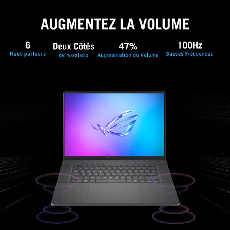 Portable de jeu 16 po ROG Zephyrus G16 d'ASUS - Gris éclipse (Core Ultra 9 285H d'Intel/RAM 32 Go/SSD 1 To/GeForce RTX 5060)