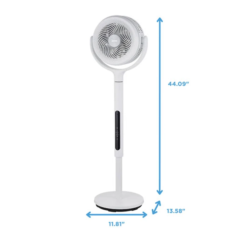 Midea DualBlade Air Circulator Pedestal Fan - 7" - White