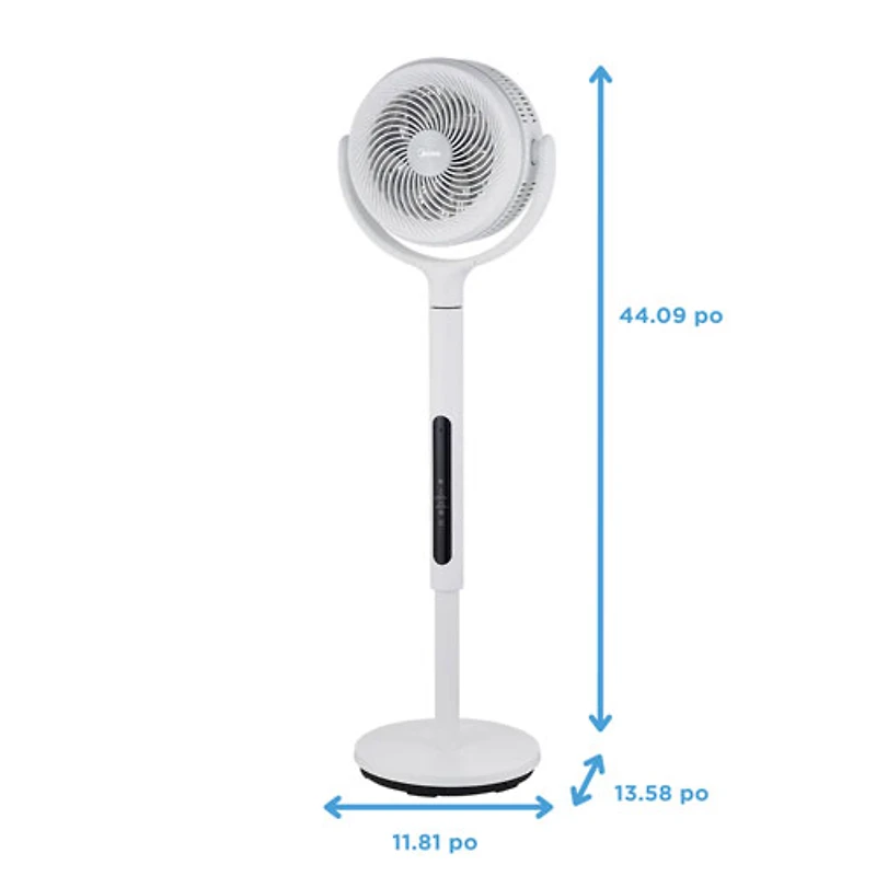 Midea DualBlade Air Circulator Pedestal Fan - 7" - White
