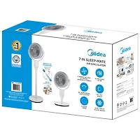 Ventilateur sur pied 2-en-1 à circulation d'air de Midea - 7 po - Blanc