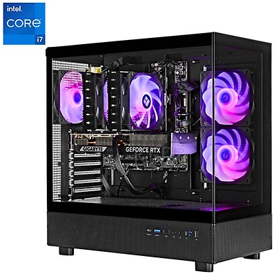 Ordinateur de jeu Glass de Technoid (Core i7-14700KF Intel/RAM 32 Go/SSD 1 To/GeForce RTX 5070 NVIDIA/Windows 11)