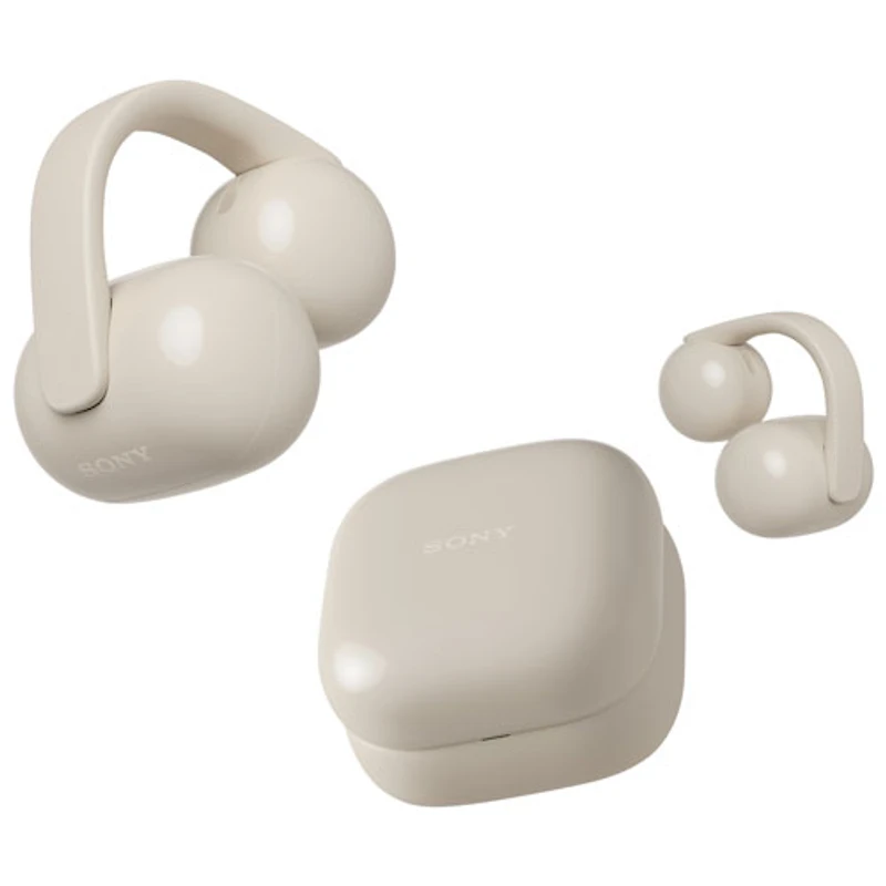 Sony Linkbuds Clip Open Ear True Wireless Earbuds - Greige