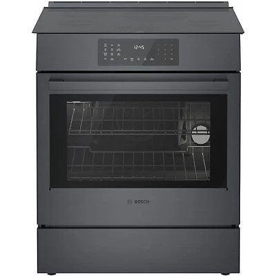Boîte ouverte - Cuisinière à induction encastrable avec convection véritable 4,6 pi³ 30 po de Bosch (HII8047C) - Acier inoxydable noir - Parfait état