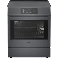 Boîte ouverte - Cuisinière à induction encastrable avec convection véritable 4,6 pi³ 30 po de Bosch (HII8047C) - Acier inoxydable noir - Parfait état