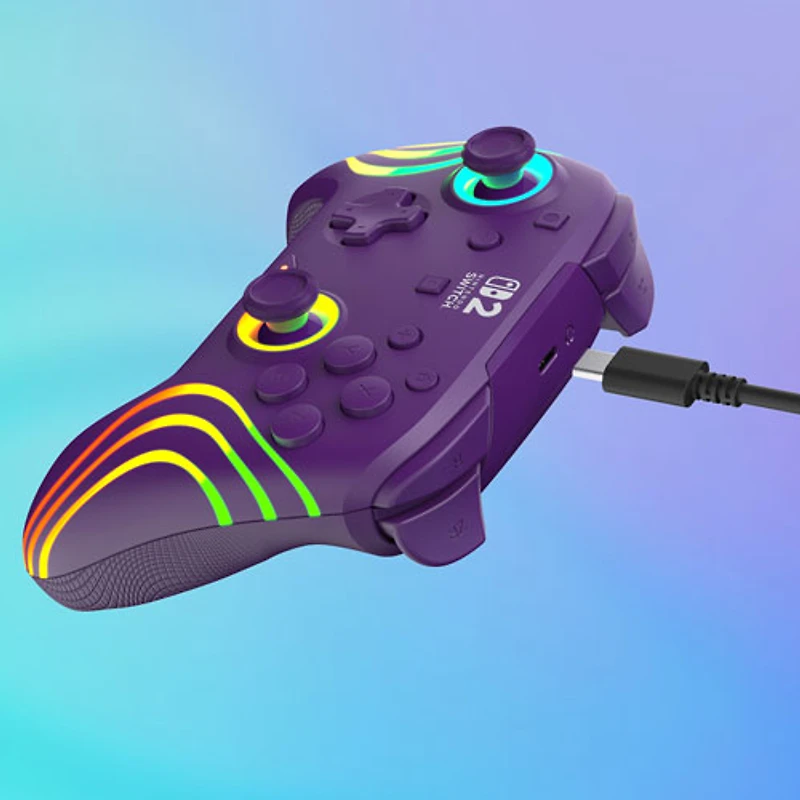 Turtle Beach Afterglow Wave Wireless RGB Gaming Controller for Nintendo Switch/Switch 2 - Purple