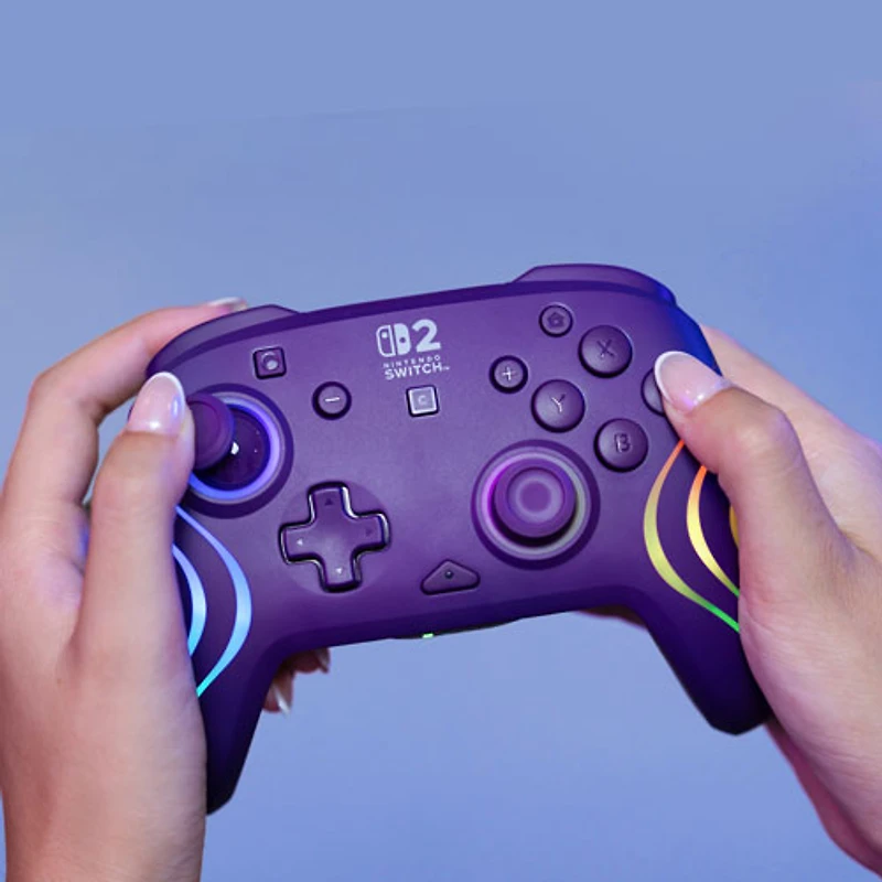 Turtle Beach Afterglow Wave Wireless RGB Gaming Controller for Nintendo Switch/Switch 2 - Purple