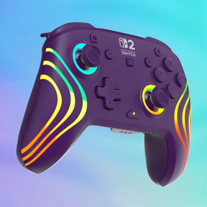 Turtle Beach Afterglow Wave Wireless RGB Gaming Controller for Nintendo Switch/Switch 2 - Purple