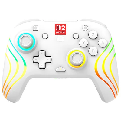 Manette de jeu sans fil RVB Afterglow Wave de Turtle Beach pour Nintendo Switch/Switch 2 - Blanc