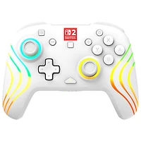 Manette de jeu sans fil RVB Afterglow Wave de Turtle Beach pour Nintendo Switch/Switch 2 - Blanc