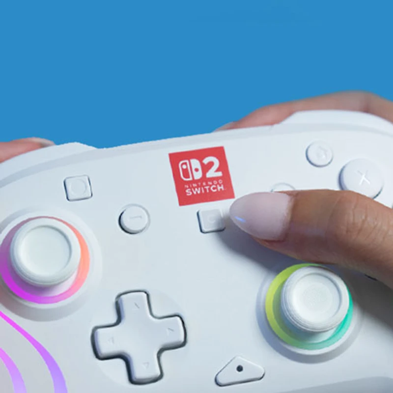 Manette de jeu sans fil RVB Afterglow Wave de Turtle Beach pour Nintendo Switch/Switch 2 - Blanc