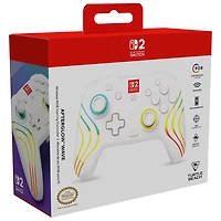 Manette de jeu sans fil RVB Afterglow Wave de Turtle Beach pour Nintendo Switch/Switch 2 - Blanc