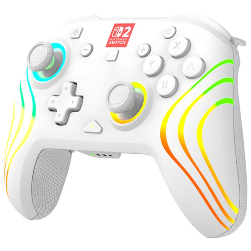 Manette de jeu sans fil RVB Afterglow Wave de Turtle Beach pour Nintendo Switch/Switch 2 - Blanc