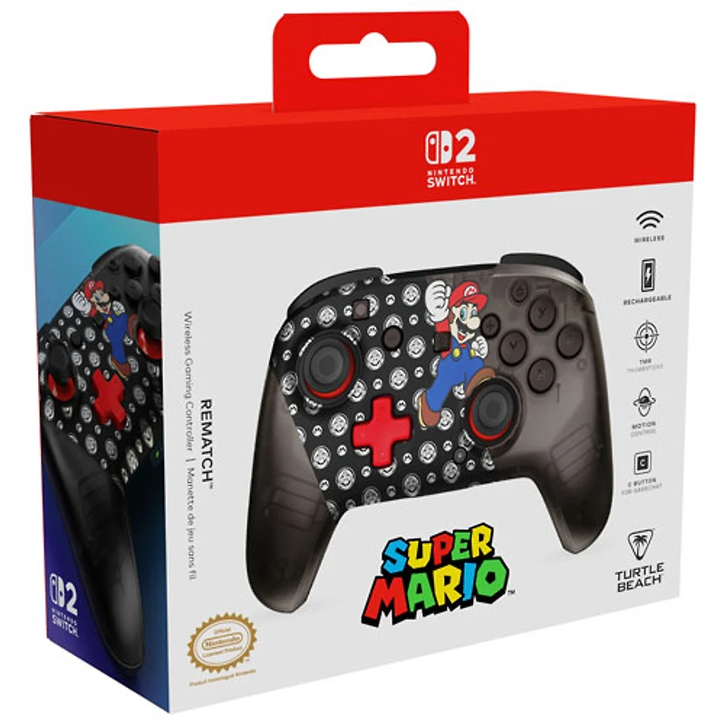 Manette de jeu sans fil Rematch de Turtle Beach pour Nintendo Switch/Switch 2 - Saut de Super Mario