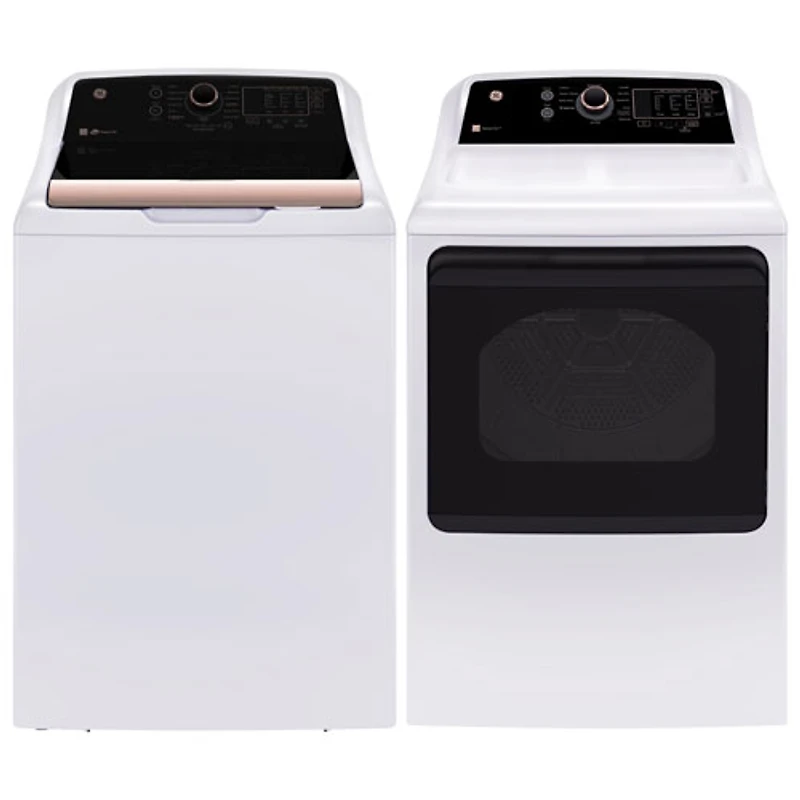 Laveuse à chargement par le haut 5,3 pi³ de GE (GTW690BMYWR) - Blanc/Rose doré