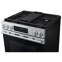 Cuisinière gaz encastrable 5 brûleurs convection véritable 6 pi³ 30 po BESPOKE de Samsung (NSG70H60SRAA) - Acier inoxydable