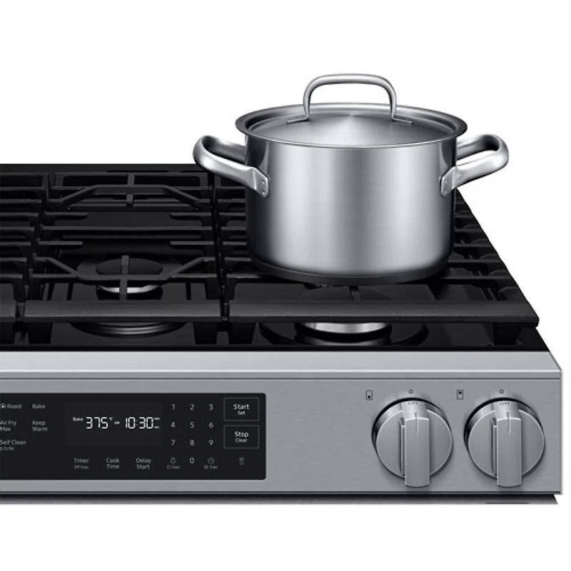 Cuisinière gaz encastrable 5 brûleurs convection véritable 6 pi³ 30 po BESPOKE de Samsung (NSG70H60SRAA) - Acier inoxydable