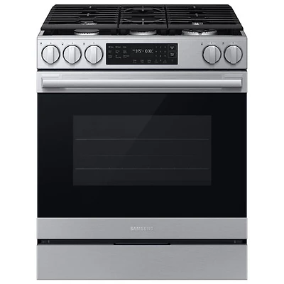 Samsung 30" 6.0 Cu. Ft. True Convection 5-Burner Slide-In Gas Range (NSG80H60SRAA) - Stainless Steel
