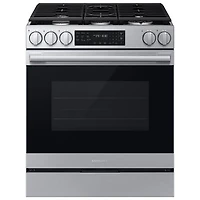 Samsung 30" 6.0 Cu. Ft. True Convection 5-Burner Slide-In Gas Range (NSG80H60SRAA) - Stainless Steel