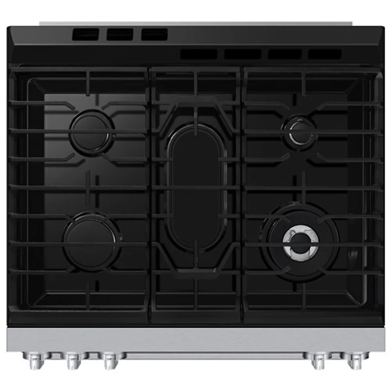 Samsung 30" 6.0 Cu. Ft. True Convection 5-Burner Slide-In Gas Range (NSG80H60SRAA) - Stainless Steel