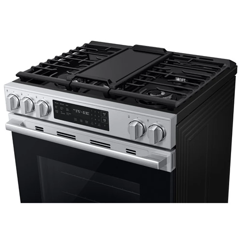 Samsung 30" 6.0 Cu. Ft. True Convection 5-Burner Slide-In Gas Range (NSG80H60SRAA) - Stainless Steel