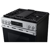 Samsung 30" 6.0 Cu. Ft. True Convection 5-Burner Slide-In Gas Range (NSG80H60SRAA) - Stainless Steel