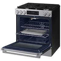 Samsung 30" 6.0 Cu. Ft. True Convection 5-Burner Slide-In Gas Range (NSG80H60SRAA) - Stainless Steel