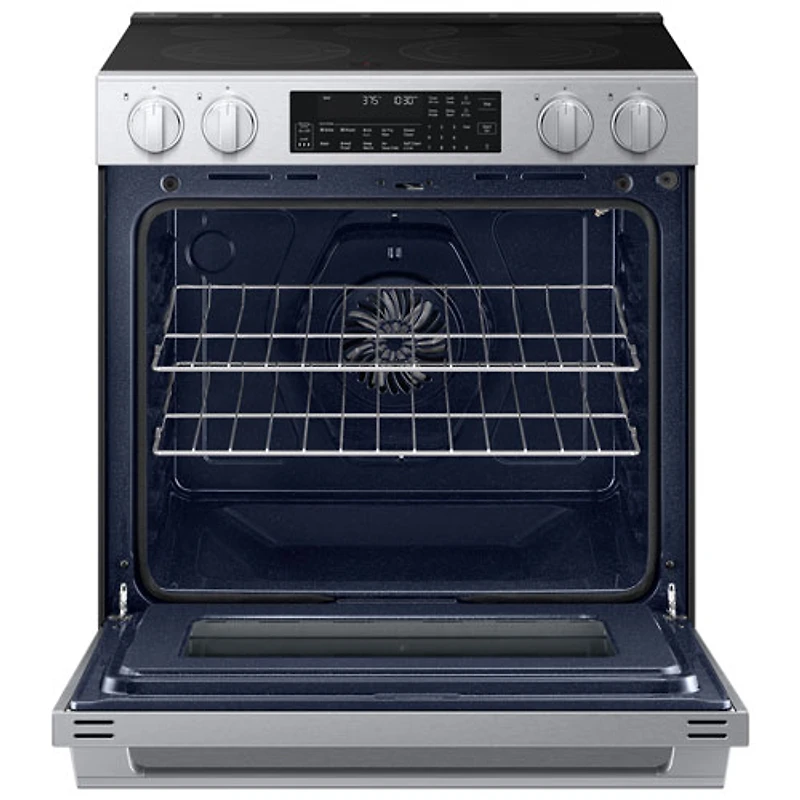 Samsung BESPOKE 30" 6.3 Cu. Ft. True Convection Smooth Top Slide-In Electric Range (NSE90H63SRAC) - Stainless Steel