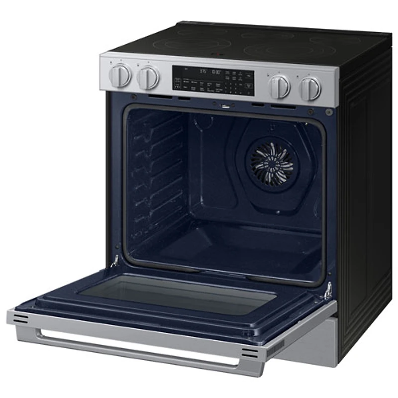 Samsung BESPOKE 30" 6.3 Cu. Ft. True Convection Smooth Top Slide-In Electric Range (NSE90H63SRAC) - Stainless Steel