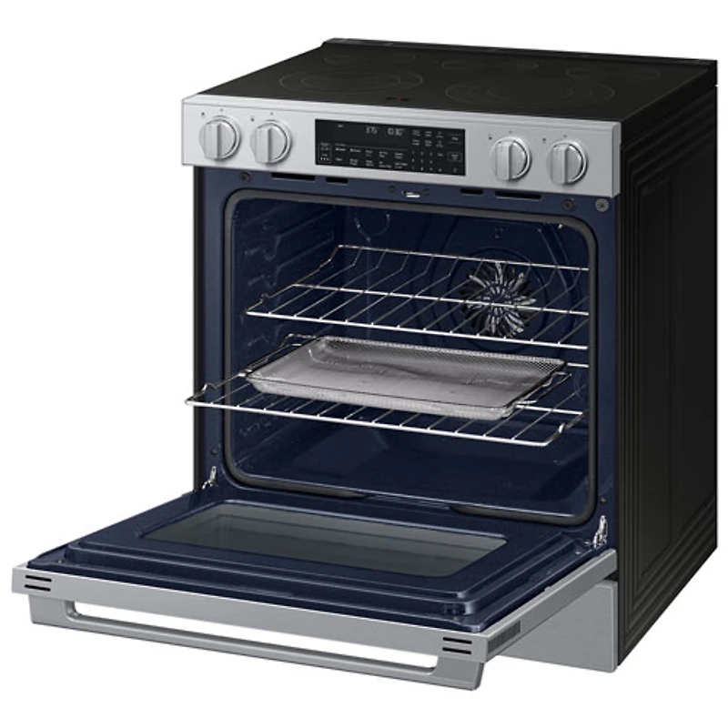 Samsung BESPOKE 30" 6.3 Cu. Ft. True Convection Smooth Top Slide-In Electric Range (NSE90H63SRAC) - Stainless Steel