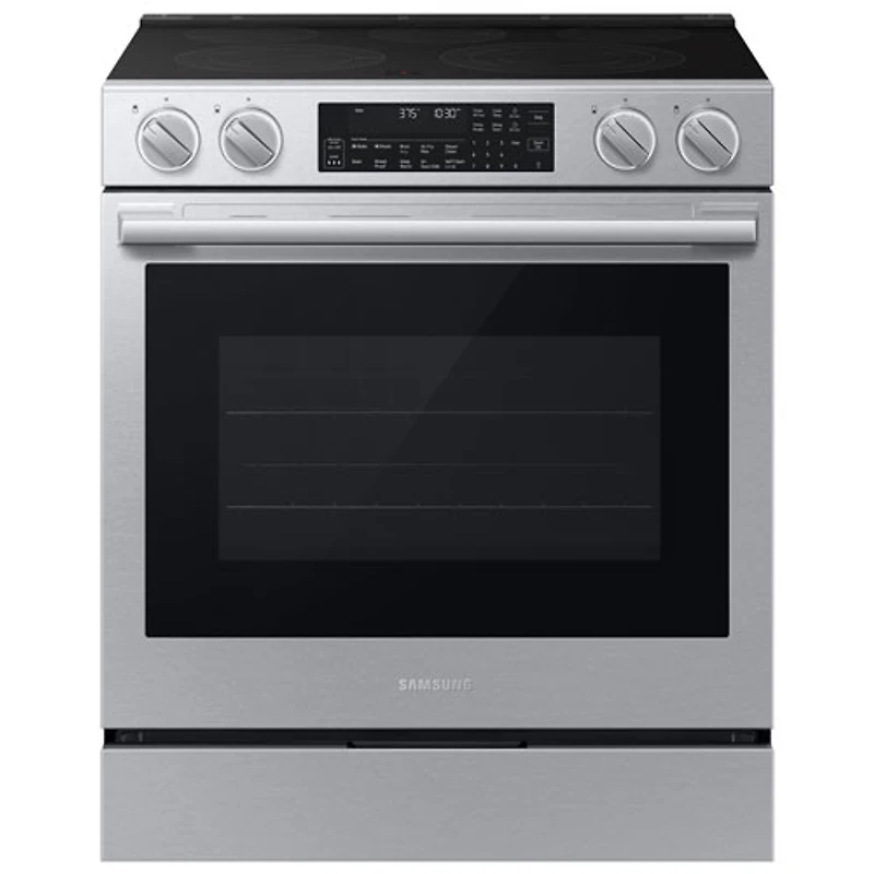 Samsung BESPOKE 30" 6.3 Cu. Ft. True Convection Smooth Top Slide-In Electric Range (NSE90H63SRAC) - Stainless Steel