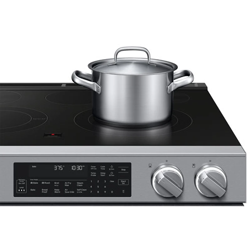 Samsung BESPOKE 30" 6.3 Cu. Ft. True Convection Smooth Top Slide-In Electric Range (NSE90H63SRAC) - Stainless Steel