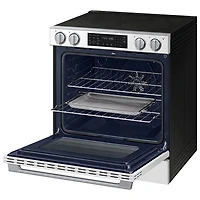 Cuisinière électrique encastrable à 5 éléments avec convection véritable 6,3 pi³ 30 po de Samsung (NSE80H63SWAC) - Blanc