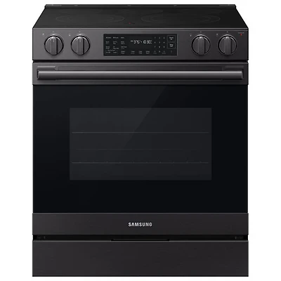 Cuisinière électrique encastrable à surface lisse avec convection véritable 6,3 pi³ 30 po BESPOKE de Samsung (NSE80H63SEAC) - Acier inoxydable noir mat