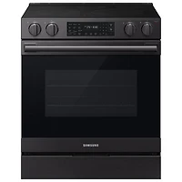 Cuisinière électrique encastrable à surface lisse avec convection véritable 6,3 pi³ 30 po BESPOKE de Samsung (NSE80H63SEAC) - Acier inoxydable noir mat