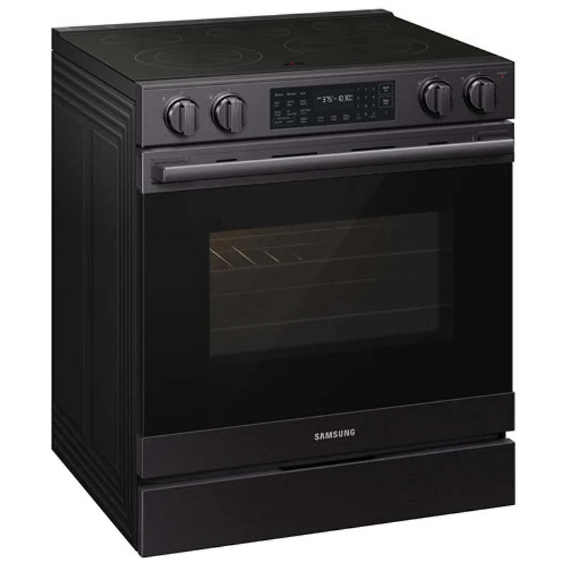 Cuisinière électrique encastrable à surface lisse avec convection véritable 6,3 pi³ 30 po BESPOKE de Samsung (NSE80H63SEAC) - Acier inoxydable noir mat