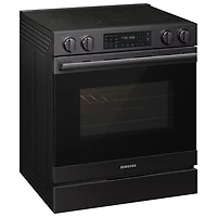 Cuisinière électrique encastrable à surface lisse avec convection véritable 6,3 pi³ 30 po BESPOKE de Samsung (NSE80H63SEAC) - Acier inoxydable noir mat