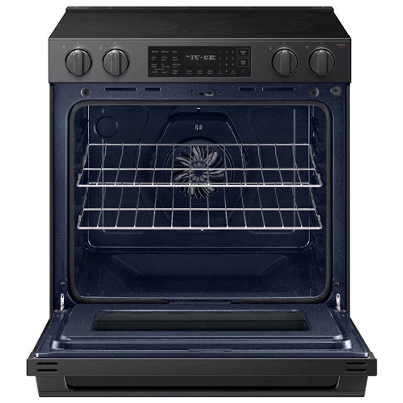 Cuisinière électrique encastrable à surface lisse avec convection véritable 6,3 pi³ 30 po BESPOKE de Samsung (NSE80H63SEAC) - Acier inoxydable noir mat
