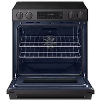 Cuisinière électrique encastrable à surface lisse avec convection véritable 6,3 pi³ 30 po BESPOKE de Samsung (NSE80H63SEAC) - Acier inoxydable noir mat