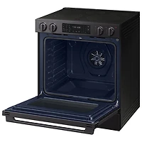 Cuisinière électrique encastrable à surface lisse avec convection véritable 6,3 pi³ 30 po BESPOKE de Samsung (NSE80H63SEAC) - Acier inoxydable noir mat