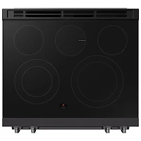 Cuisinière électrique encastrable à surface lisse avec convection véritable 6,3 pi³ 30 po BESPOKE de Samsung (NSE80H63SEAC) - Acier inoxydable noir mat