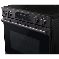 Cuisinière électrique encastrable à surface lisse avec convection véritable 6,3 pi³ 30 po BESPOKE de Samsung (NSE80H63SEAC) - Acier inoxydable noir mat