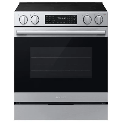 Samsung BESPOKE 30" 6.3 Cu. Ft. True Convection Smooth Top Slide-In Electric Range (NSE80H63SRAC) - Stainless Steel