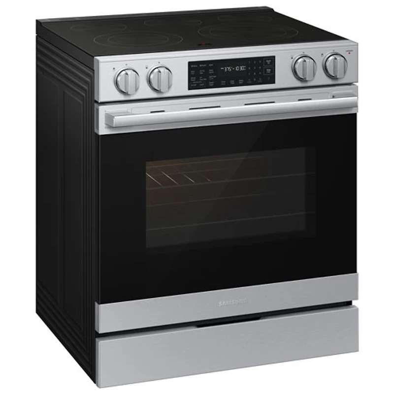 Samsung BESPOKE 30" 6.3 Cu. Ft. True Convection Smooth Top Slide-In Electric Range (NSE80H63SRAC) - Stainless Steel