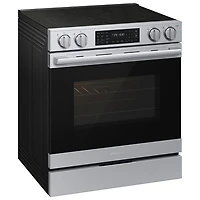 Samsung BESPOKE 30" 6.3 Cu. Ft. True Convection Smooth Top Slide-In Electric Range (NSE80H63SRAC) - Stainless Steel