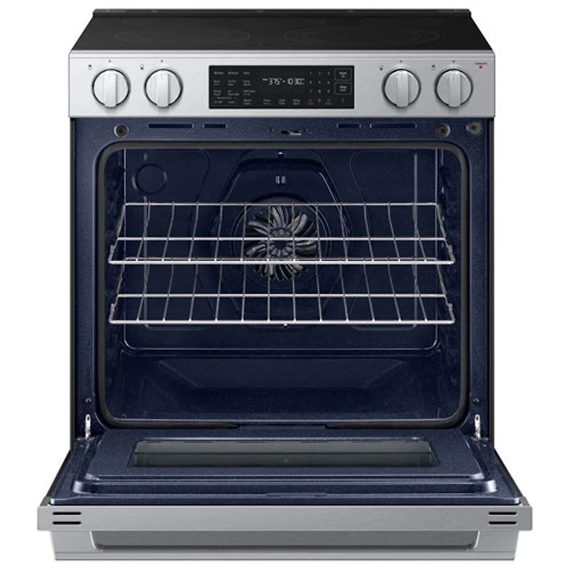 Samsung BESPOKE 30" 6.3 Cu. Ft. True Convection Smooth Top Slide-In Electric Range (NSE80H63SRAC) - Stainless Steel