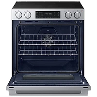 Samsung BESPOKE 30" 6.3 Cu. Ft. True Convection Smooth Top Slide-In Electric Range (NSE80H63SRAC) - Stainless Steel