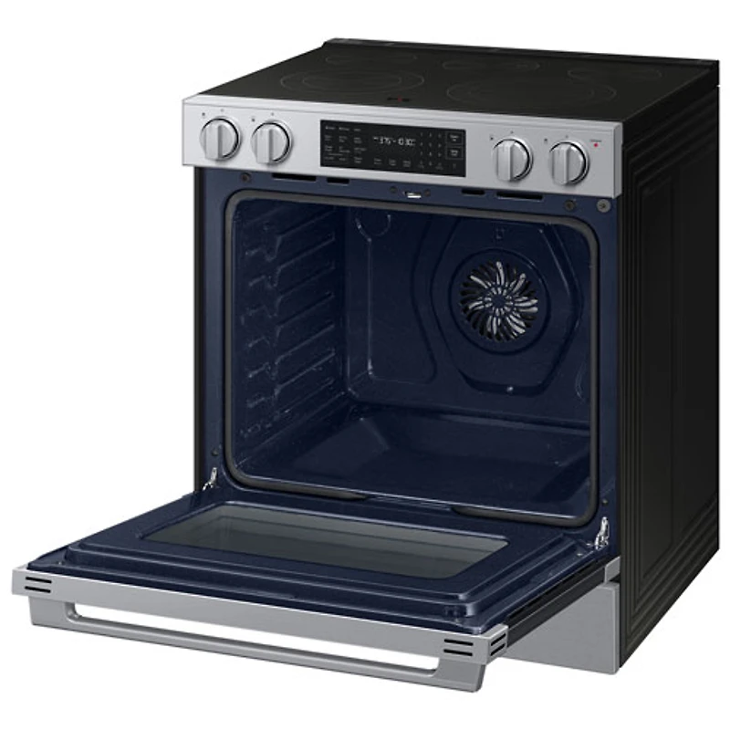 Samsung BESPOKE 30" 6.3 Cu. Ft. True Convection Smooth Top Slide-In Electric Range (NSE80H63SRAC) - Stainless Steel