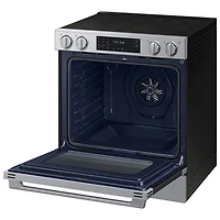 Samsung BESPOKE 30" 6.3 Cu. Ft. True Convection Smooth Top Slide-In Electric Range (NSE80H63SRAC) - Stainless Steel